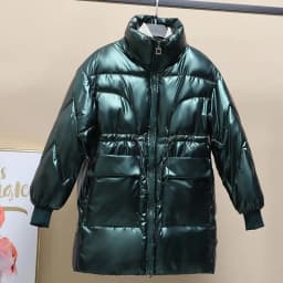 Women No Wash Down Cotton Jacket Medium To Long Korean New Warm cardigan Cotton Jacket Female Winter Shiny Loose Cotton Jacket