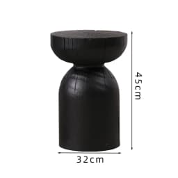 Wabi-Sabi Charred Wood Side Table Handcrafted Tree Stump Stool with Natural Texture Bedside Coffee Table for Home Decor