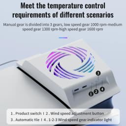 RGB Temperature Sensing Side-mounted Cooling Fan For PS5 Slim Digital/Disc Version 2 USB Ports Host Side Cooler For PS5 PRO