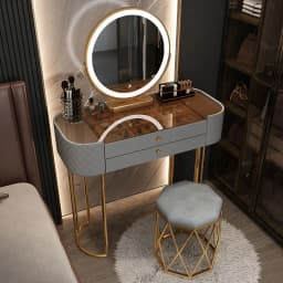 Glass luxury dressing table,household small modern minimalist dressing table,bedroom ins style storage cabinet, integrated table