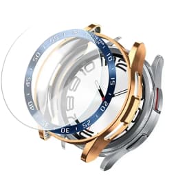 Tempered Glass+Bezel+Case For Samsung Galaxy Watch 6 Classic 43mm 47mm Cover TPU Bumper All-Around Protector Clear Screen Bezels