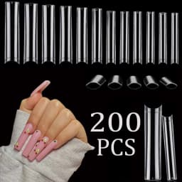 ARTAUG 240PCS Short Press On Nails Square White Gel Lucency Fake Nails Full Cover Fake Nail Set Press On Summer Cheap Nails