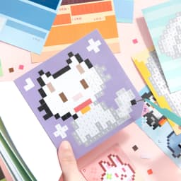 Mr Paper Pixel Sticker Book Student Educational Coloring Sticker Journal Cartoon Animal Stickers Creative Stationery Sticker Set