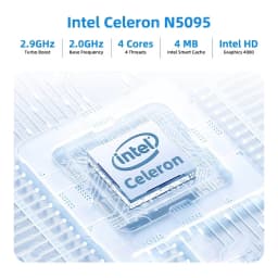Texhoo MINI PC Intel Celeron N5095 16G DDR4 256G SSD Windows 11 Desktop Mini Computers WIFI5 BT4.0 Dual 4k Display