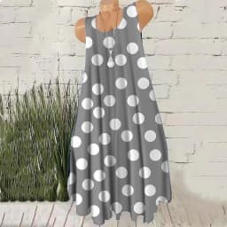 Round Dot Pattern Fashion Women Mini Dresses Summer Sleeveless 3D Printing Street Ladies Trend Dress 3XL Plus Size Casual Dress