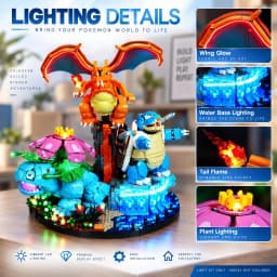 HPROSPER 5V LED Light (No Model) For LEGO 72153 Venusaur, Charizard and Blastoise Decorative lights With battery box