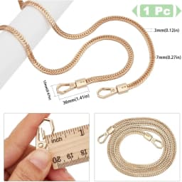 Snake Bone Chain Bag Chain Metal Flat Purse Chain Bag Chain Bag Strap Replacement for Handmade Bag Purse Crossbody Bag Making