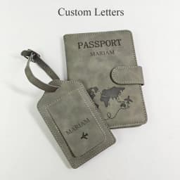 Custom Name Passport Holder Luggage Tag Gift Box Fashion DIY Travel Accessories Dropship Wholesale Engrave Logo Travel Wallet