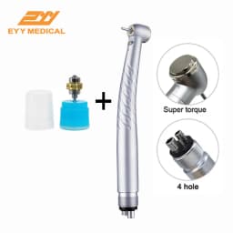 EYY Dental Dentistry High Speed Handpiece LED High Rotation Turbine Push Button 2/4 Hole Standard Torque Head Triple Water Spray