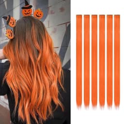 Clip in Hair Extensions 6pcs/pack Colored Party Highlights 22 Inches Multi-colors Straight Hair Synthetic Hairpieces Purple Pink