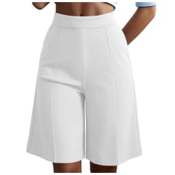 Summer New Work Straight Shorts Women's Workwear High Waist Solid Casual Knee Length Pants Office Lady Classic Loose Shorts