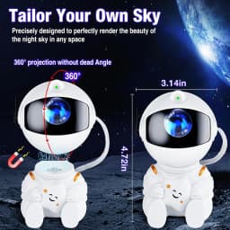 Astronaut Galaxy Projector, Night Light for Kids, Nebula Ceiling LED Lamp, Room Decor, Remote Control, Gifts for Birthdays