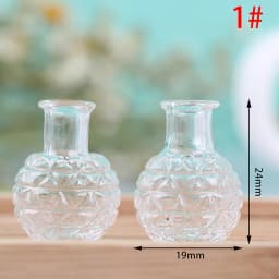 1Pc 1:12 Dollhouse Miniature Vase Glass Candy Jar Simulation Candy Bottle Flower Plant Vases Model Doll House Decor Toy