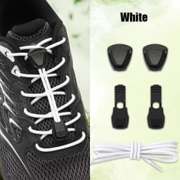 Triangle Lock No-Tie Shoelaces, Elastic Lazy Laces Buckle Set, Durable Replacement Strings for Sneakers & Outdoor Shoes 1 Pair