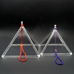 Hye-eun 3-10inch Clear Crystal Singing Pyramid Sound Energy Healing Instruments Quartz Triangular Tower Yoga Meditation