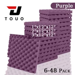 TOUO Acoustic Foam Fireproof Soundproofing Sponge 6/12/24/48 Pcs Egg Crate Soundproof Foam Studio Home Sound-absorbing