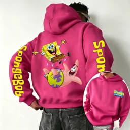 SpongeBob SquarePants Cartoon Anime 2026 New Spring and Autumn Men's and Women's Fashion Hooded Sports Hoodie