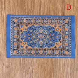 1Pc 1:12 Dollhouse Miniature Floor Rug Mat Turkish Woven Cover Carpet Model Bedroom Living Room Decor Toy Doll House Accessories