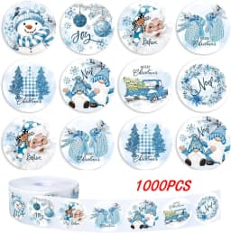 500pcs/roll Blue Snowflake Merry Christmas Sticker Gift Envelope Sealing Label Decoration Stationery Sticker 2.5cm