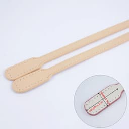New 1 Pair Hand Sewn Stitched Genuine Leather Bag Straps Handles Replacements Cowhide Hand-Stitched Handmade Underarm Strap