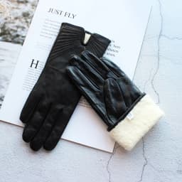 Women's Winter Thickened Sheepskin Gloves Lamb Fur Lining Leather Warm Fashion Motorcycle Riding Gloves Cold-Resistant Driving G
