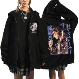 Anime Attack on Titan Final Season Zip Up Hoodie Shingeki No Kyojin Y2k Zippper Jackets Sweatshirts Eren Yeager Mange Streetwear