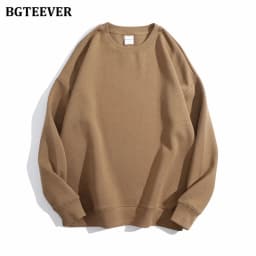 BGTEEVER Casual O-neck Loose Women Pullovers Spring Autumn Long Sleeve Basic Cotton Sweatshirts for Women