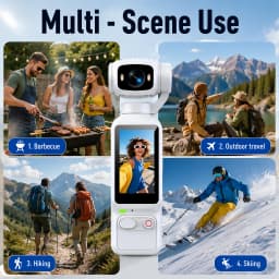 Ourlife 4K Action Camera 180° Rotatable For YouTube Vlog Video Recording Record Life Handheld 1.97 Inch Screen Sports Camera
