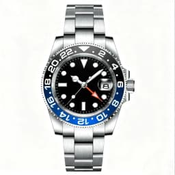 Customized LOGO 40mm Quartz GMT Man Watches Sapphire glass 10Bar Waterproof Luminous Diving Mens Wrist Watch Steel Bracelet