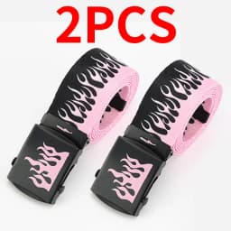 Punk Style Flame Belt - Trendy Hip-hop Street Bad Boy Personality Decoration Durable for Both Men and Women Trendy Eyelet Belt