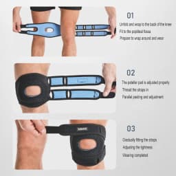 AOLIKES 1PC Dual Adjustable Patellar Tendon Support Sleeve,Suitable for Meniscus,Osteoarthritis,Orthopedics,Athlete Knee Support