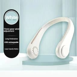 8000mAh USB Hanging Neck Fan Portable Bladeless Mini Rechargeable Mute LED Digital Display Electric Air Cooler Handheld