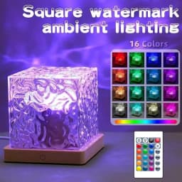 Projector Night Light Galaxy Ocean Wave Usb RGB Led Lights 3D Crystal Night Lights For Bedroom Desk Dynamic Rotating Light