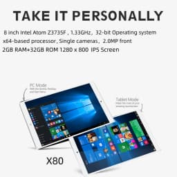 Newest Sales 8 INCH A1 Windows 10 Tablet PC 8GB RAM 128GB ROM X80 1280*800 IPS Screen WIFI Quad Core Single Camera