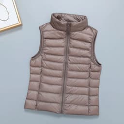 Slim Women Down Vests Spring Autumn Ultra Light Coat Sleeveless Duck Down Coat Stand-up Collar Waistcoat Portable Vest Female