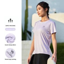 GOLDEN CAMEL Women's T-shirts Moisture-absorbing Quick-dry Cotton t-shirt Short-sleeved Shirts Round Neck Sports Top Breathable