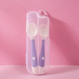 Baby Children Spoon Fork Set Soft Bendable Silicone Scoop Fork Kit Tableware Toddler Training Feeding Cutlery Utensils Tableware