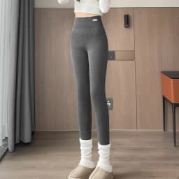 Women's Extra Thick Warm Fleece Lined Winter Leggings Elastic High Waist Thermal Pants Woman Slim Fit Solid Knit Long Trousers