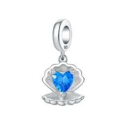 Blue Charm 925 Sterling Silver Ocean Pearls Betta Fish Pendant Birthday Party Gift for Women Bracelet Necklace DIY Beads Jewelry