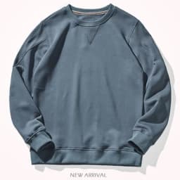 Autumn New American Retro Heavyweight Solid Color Sweatshirts Men's Simple Pure Cotton Washed Pullover Knitted Casual Sportwear