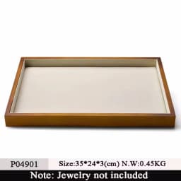 Oirlv Multi-function Wood Flat Jewelry Tray Stackable Jewelry Drawer Organizer Bracelet/Watch/Earrings Showcase Jewelry Holder