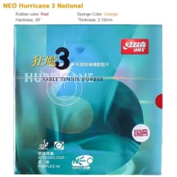 Original DHS New Hurricane 3 National Table Tennis Rubber Orange Sponge Blue Sponge Professional Table Tennis Racquet Rubber
