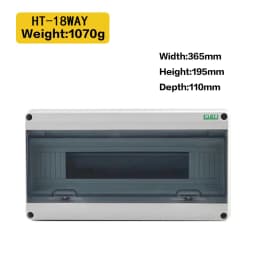 HT-5/8/12/15/18/24 Plastic Distribution Box Waterproof MCB Box Panel Installation Distribution Box Waterproof Junction Box