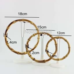 2-10-20PCS 12cm 15cm 18cm Customized Bamboo Bags Handles Accessories Bamboo Purse Handle Natural Bamboo Round Handle DIY Craft