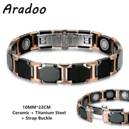 Ceramic Titanium Steel Hematite Magnetic Therapy Bracelet Strap Buckle Adjustable Bracelets With Regulator