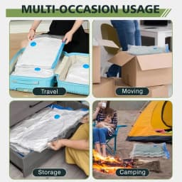 6Pcs Thick Rectangular Zipper Vacuum Bags W/Electric Pump, 110V US Plug Seal Bags: Ideal for Space-Saving Clothes/Bedding, Quiet