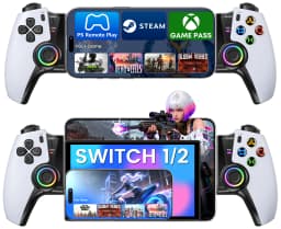 DinoFire Wireless Controller for IOS/Android/Switch1/2/OLED/iPad Mini With Hall Joystick, LED Mobile Gaming Controller