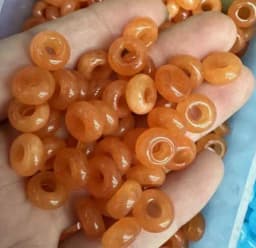 10Pcs Natural Crystal Agate Stone Big Hole Beads Abacus Spacer Beads Crafts Supplies for Jewelry Making DIY Bracelet Accessories