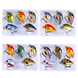 HENGJIA 5pcs 1.5g-2g 3cm Mini Crankbait Kit Artificial Wobblers Hard Bait Bass Trout Fishing Lure Tackle Pesca Peche Truite