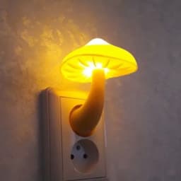 Sensor LED Mushroom Night Light,US/EU Plug in Wall Lamp with Auto Dimmable Warm Yellow Light for Kids Adult Bedroom,Bathroom